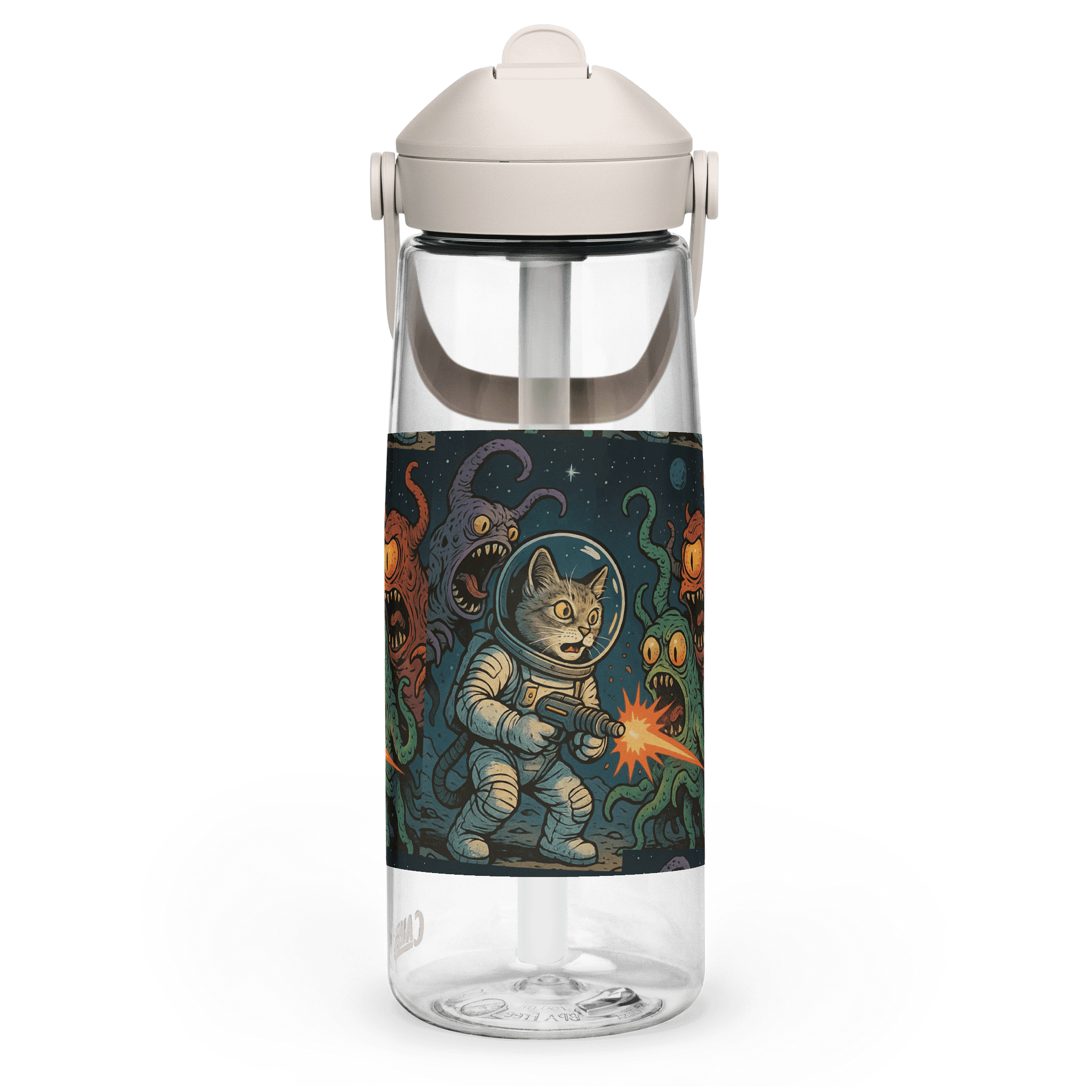 AstroCat Adventure Flip Straw Water Bottle product image (3)