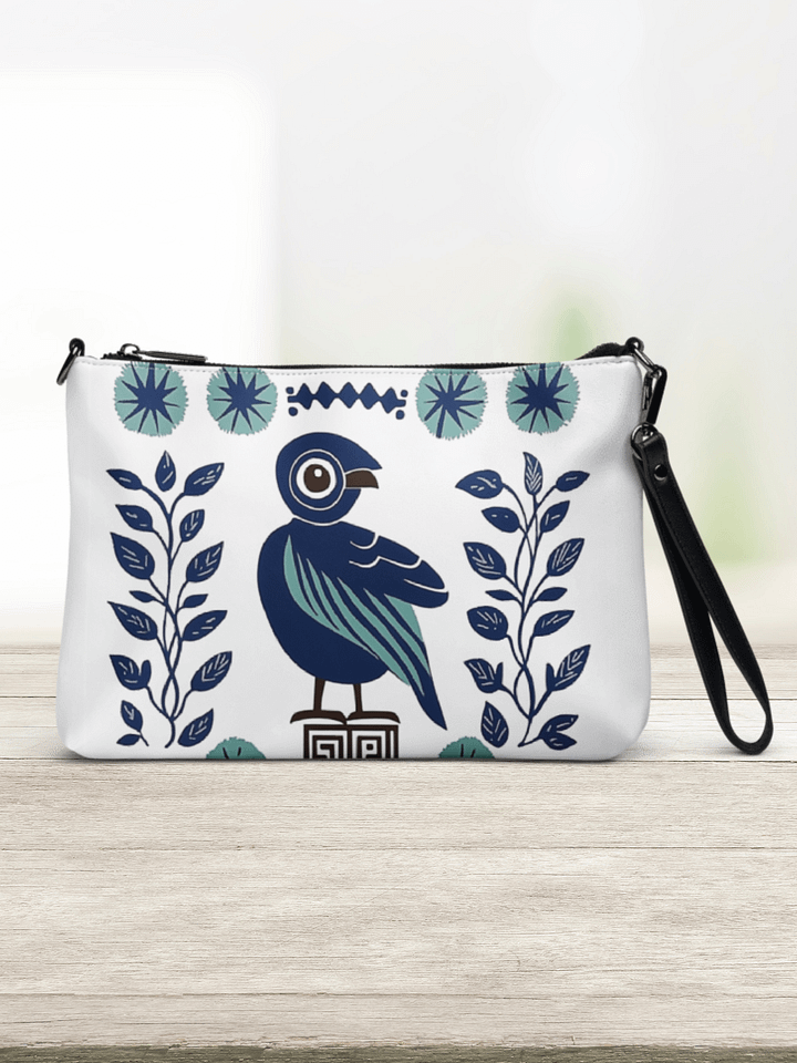 Aegean Songbird: Greek Folk Art Crossbody Bag product image (2)