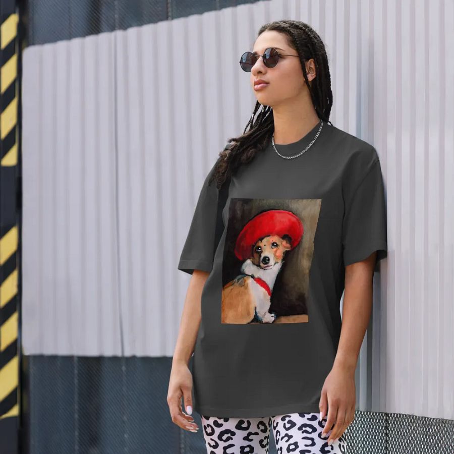 The Dog Poppy - dogPXL Artistic series Oversized Faded T-Shirt product image (8)