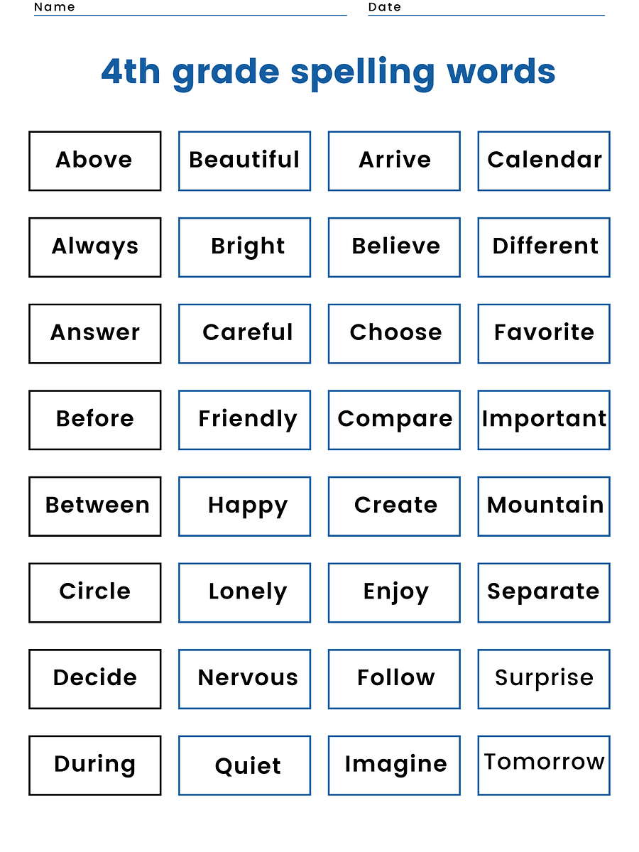 Unlock Spelling Superpowers: 4th Grade Word Printable product image (1)