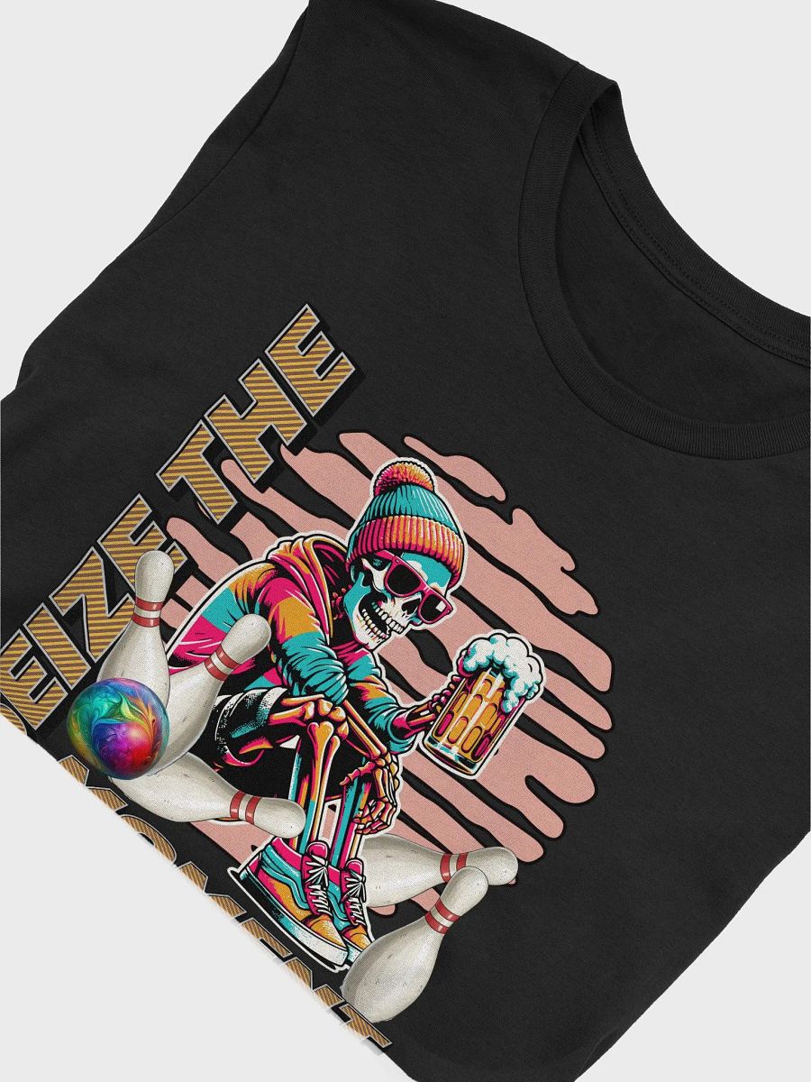 Seize The Moment Skeleton Beer Bowling Iconic Comfort Supersoft T-Shirt product image (6)