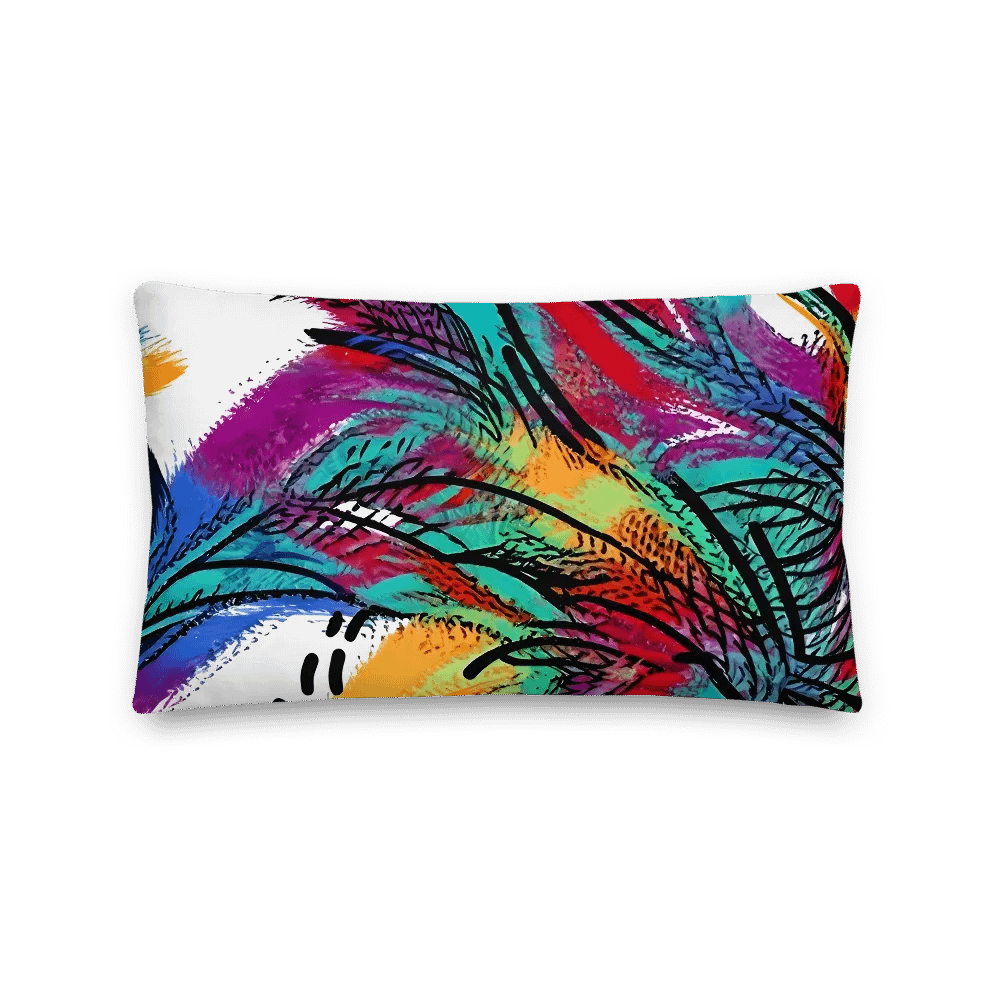Abstract Asian Inspired Peacock Painted Premium Accent Pillow product image (2)