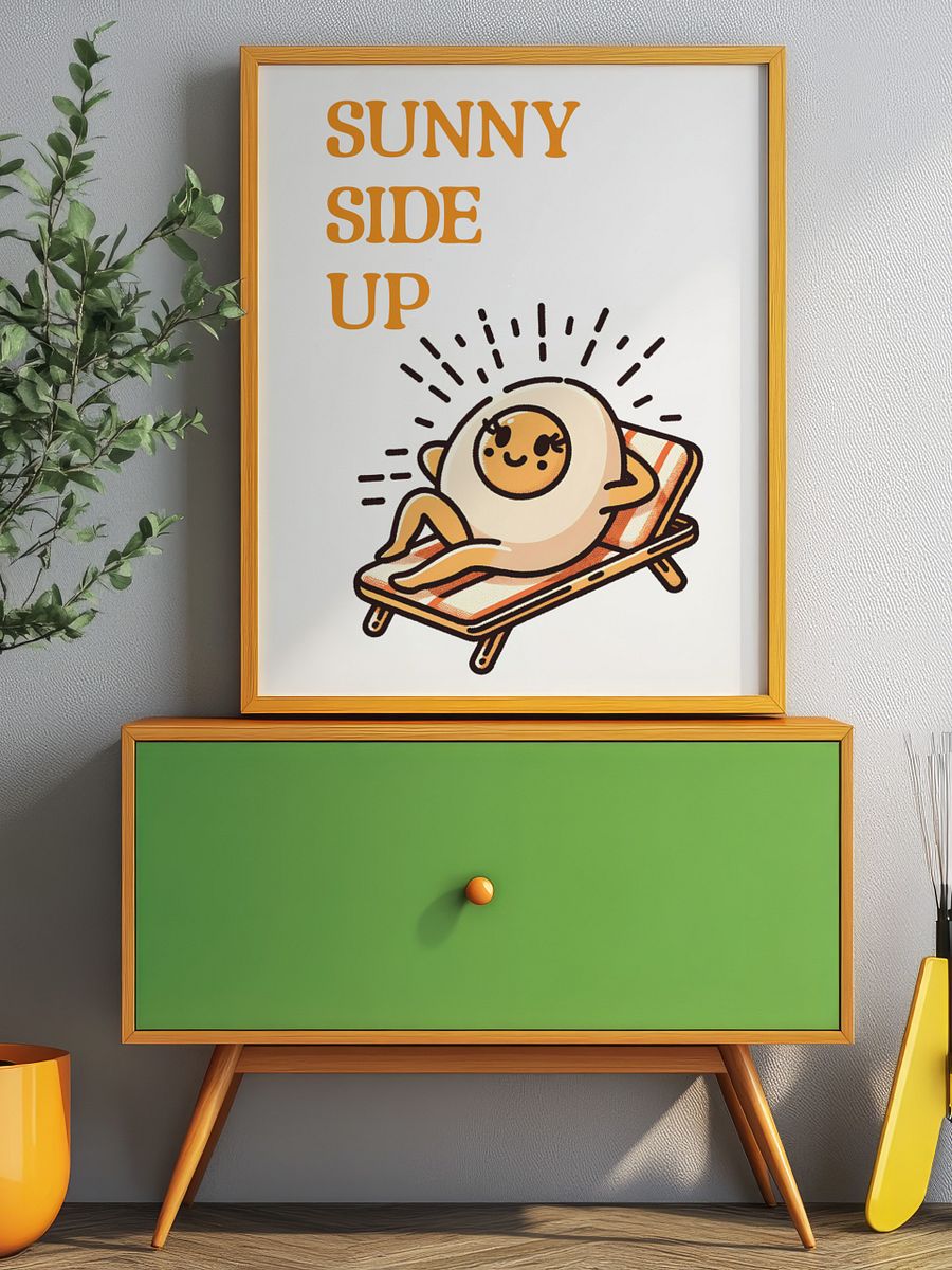Sunny Side Up Egg Mascot Retro Art Print product image (7)