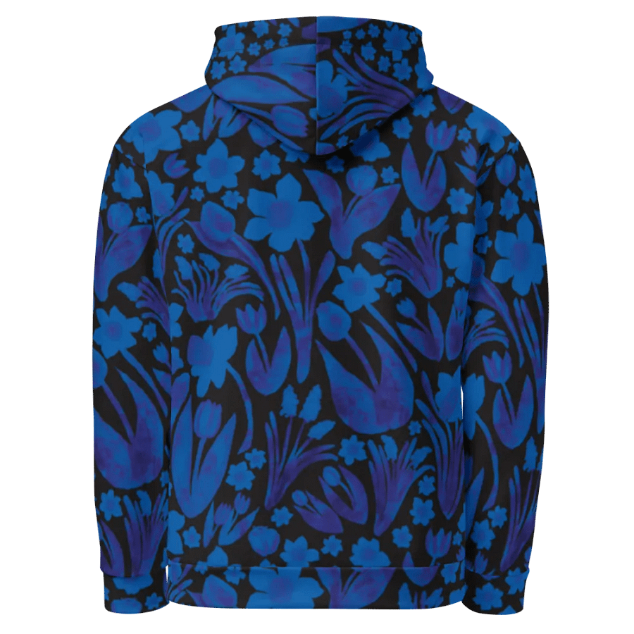 Women's | Adult's | Spring Garden | Unisex Hooded Sweatshirt | Royal Blue on Black product image (3)