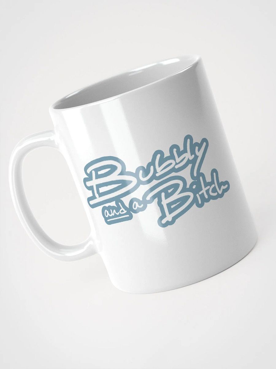 Bubbly and a B*tch (lined design, #709AAF) glossy white mug product image (6)