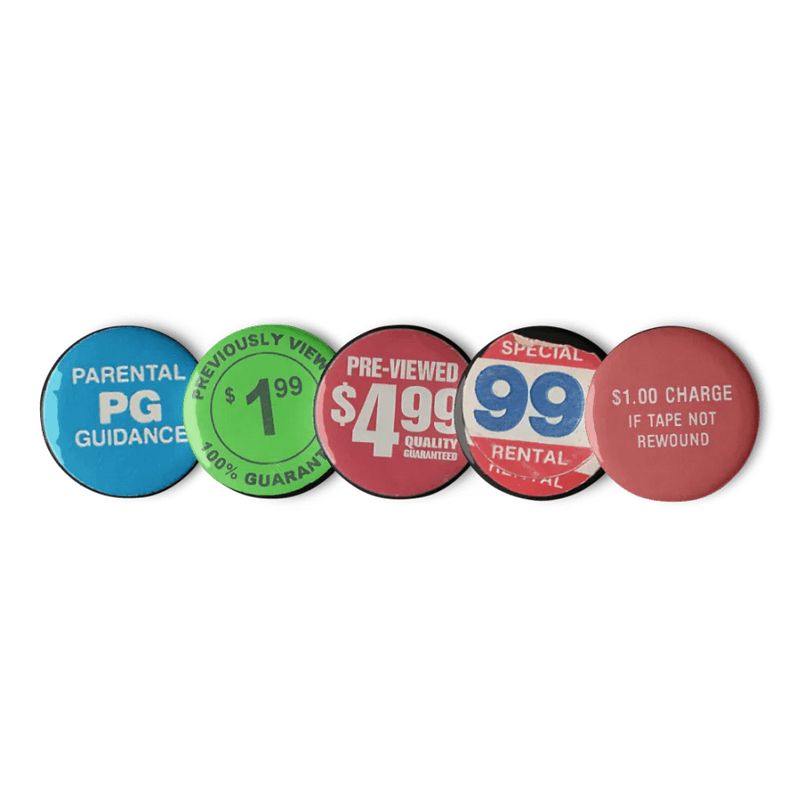 Pin Set VHS Rental Stickers product image (9)
