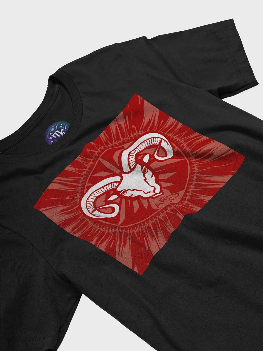 Exclusive Aries Zodiac T-Shirt - Unisex Fiery Ram and Radiant Sunburst Design product image (5)