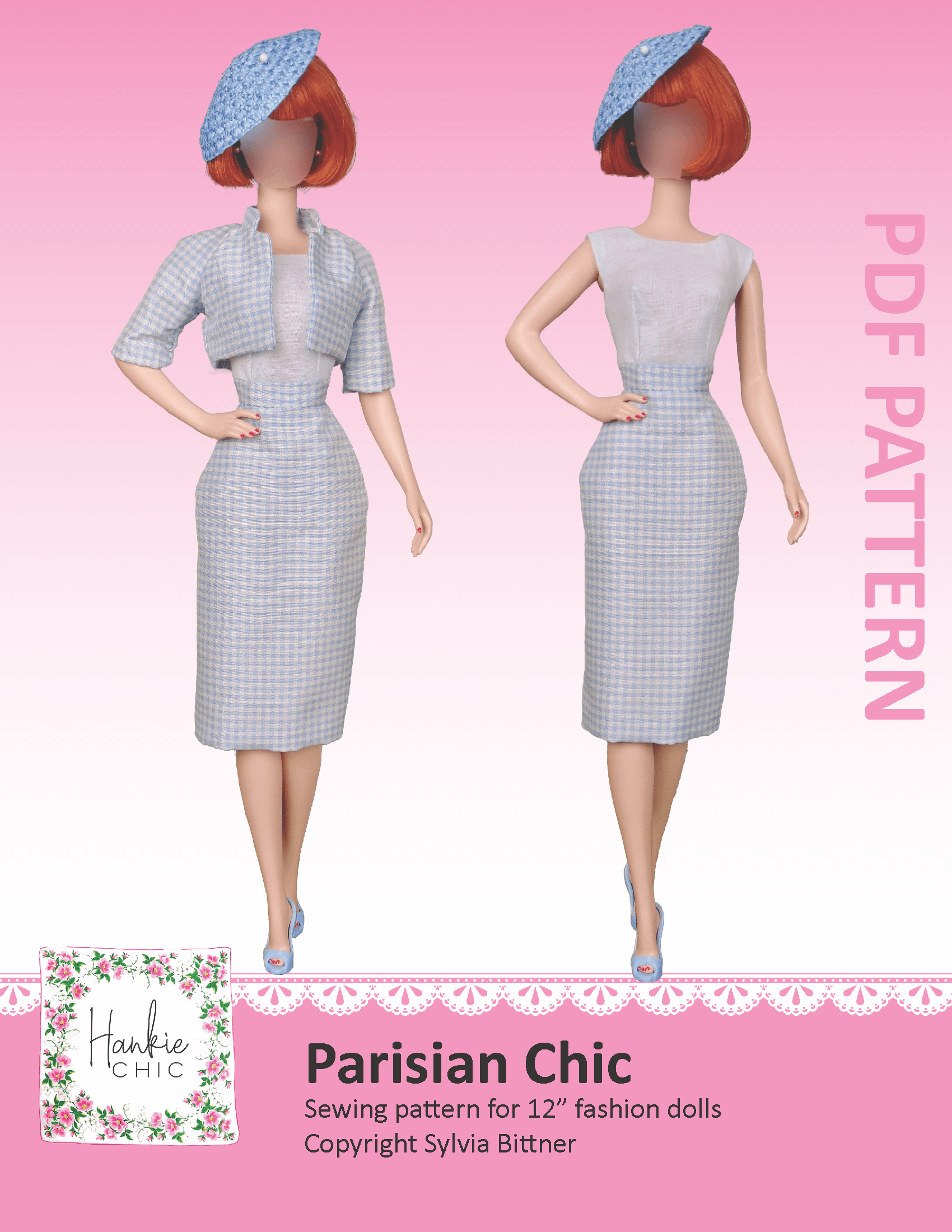 Parisian Chic sewing pattern for 12" fashion dolls product image (1)