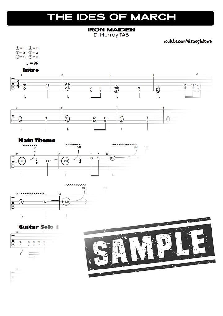 The Ides of March PDF TAB + Backing Track MP3 product image (2)