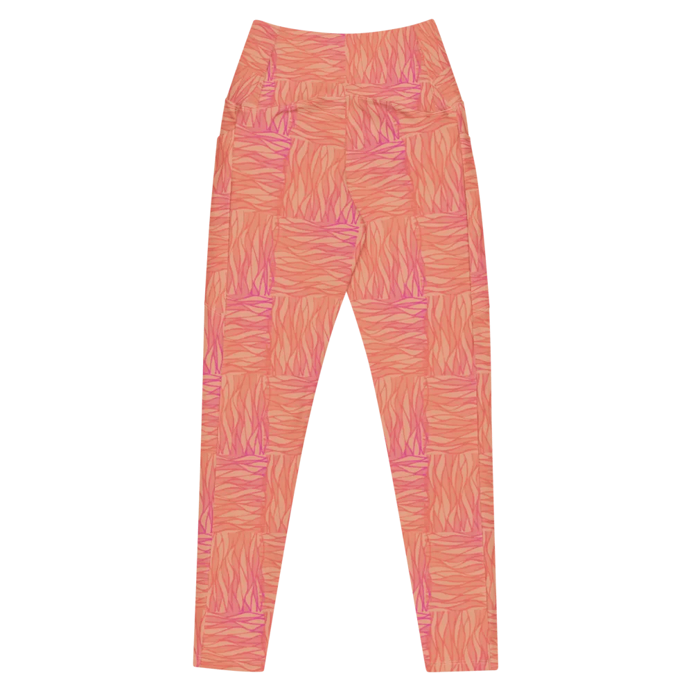 Peach All-Over Print Leggings with Pockets product image (9)