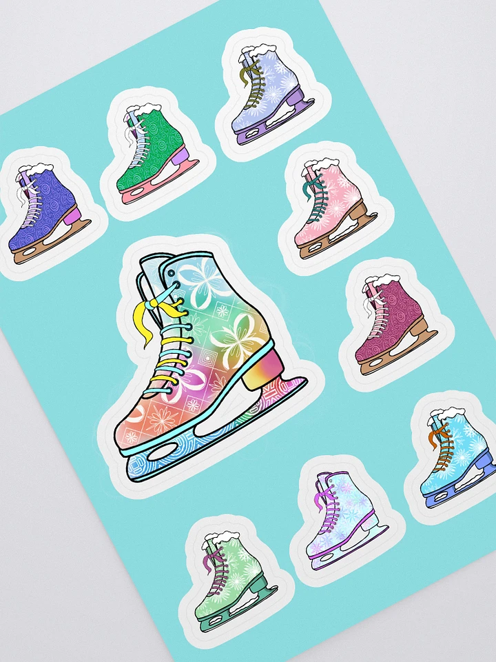 Colorful Ice Skates Sticker Sheet
