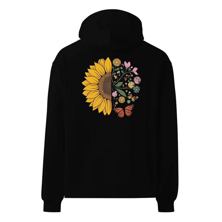 Blooming Sunflower: Half Sunflower & Butterfly Artistic T-Shirt Design