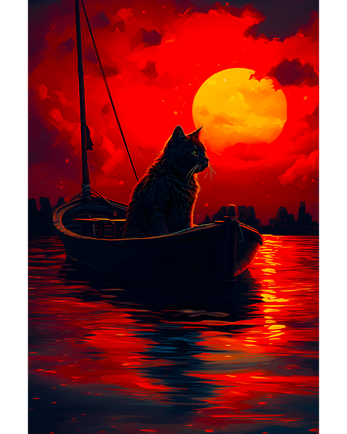 Cat on a Boat Poster product image (1)