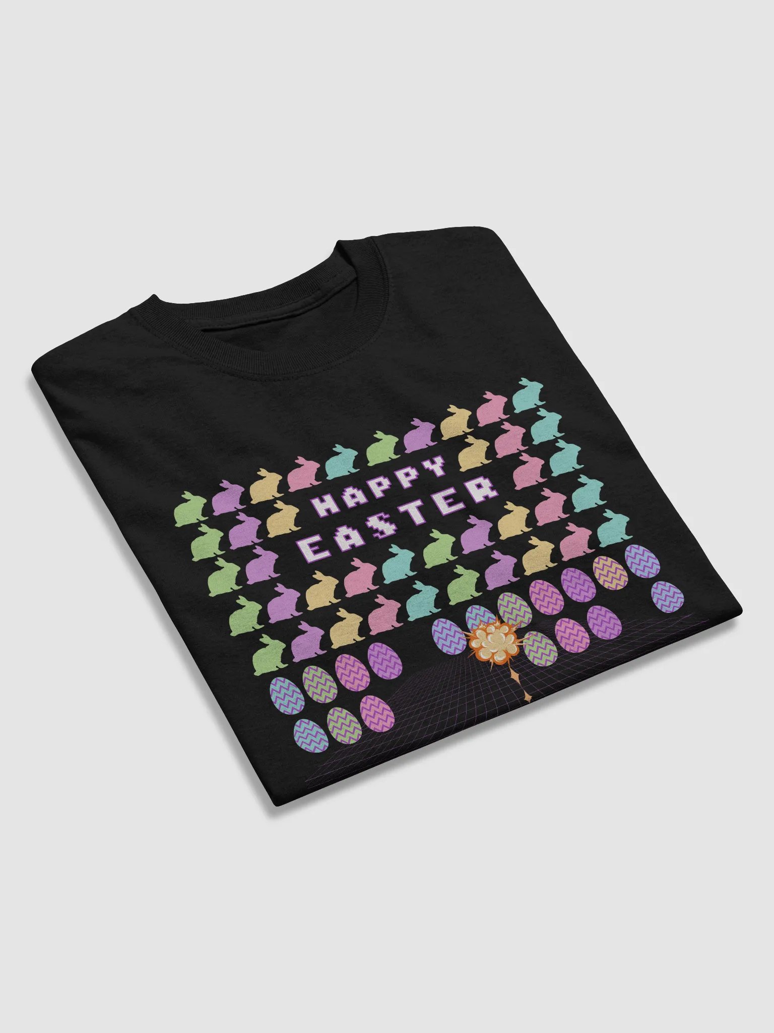 Retro Gamer Easter Shirt | 80s Arcade Style Bunny Tee | Funny Easter T-Shirt for Gamers & Geeks product image (3)