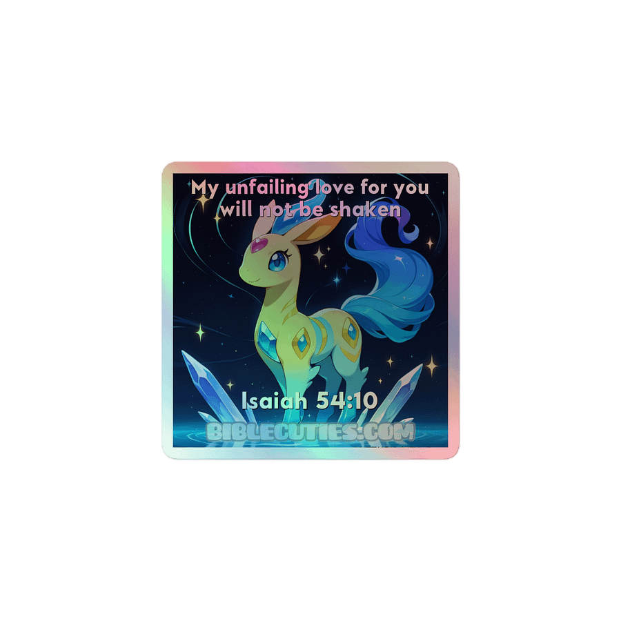 Bible Cuties Victoria - My unfailing love for you will not be shaken Holographic Sticker product image (1)