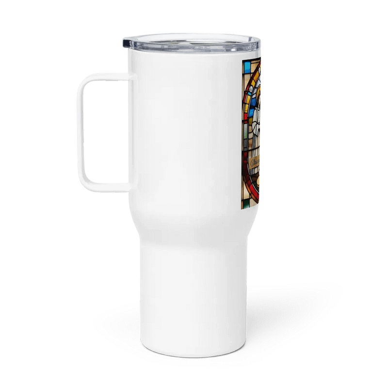 Blessed are the Cheesemakers Stainless Steel travel mug with handle #02