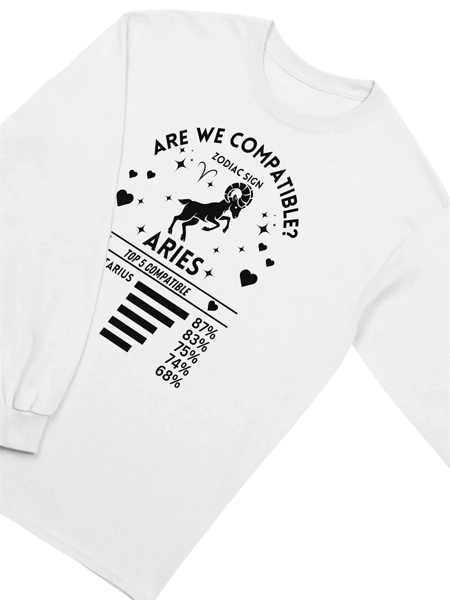 Aries Zodiac Sign Romantic Compatibility - Gildan Ultra Cotton Unisex Long Sleeve T-Shirt - Light Colors product image (3)