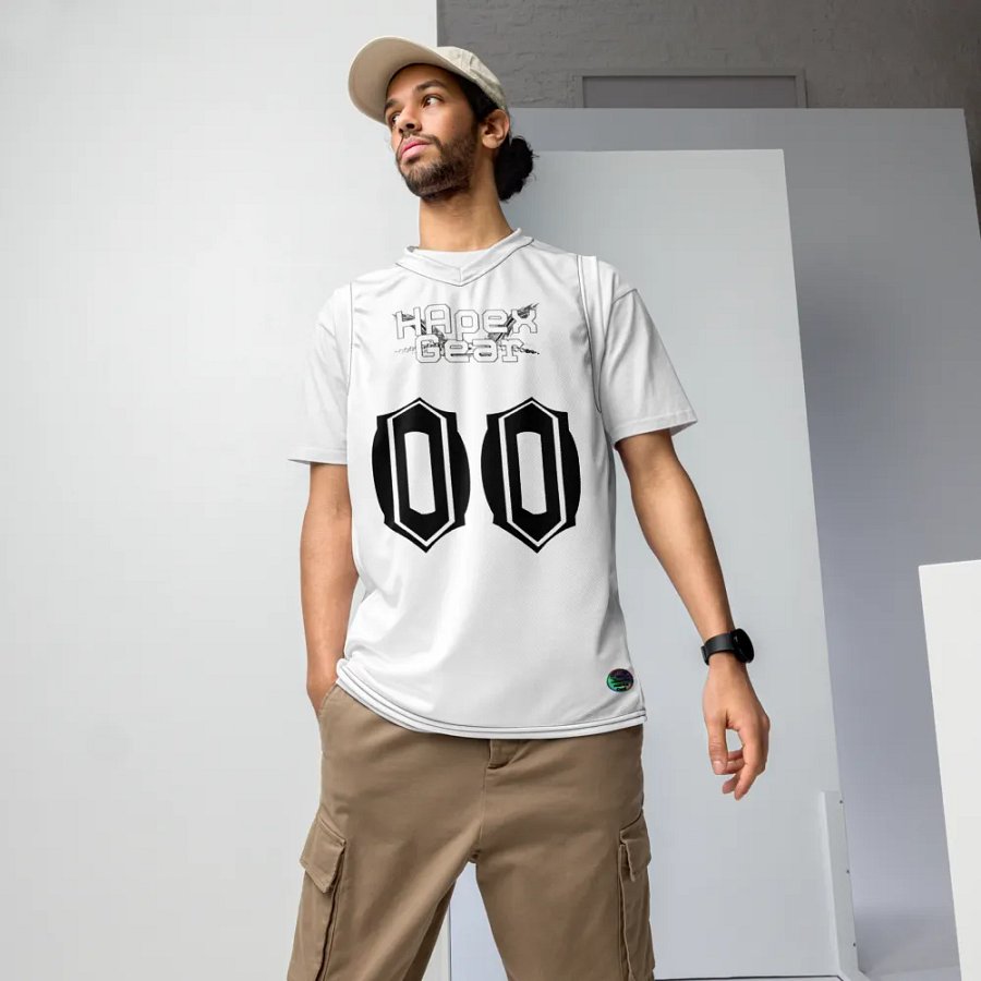 Capital DIETER - White - Recycled Unisex Basketball Jersey - White HApex Gear Black Logo product image (5)
