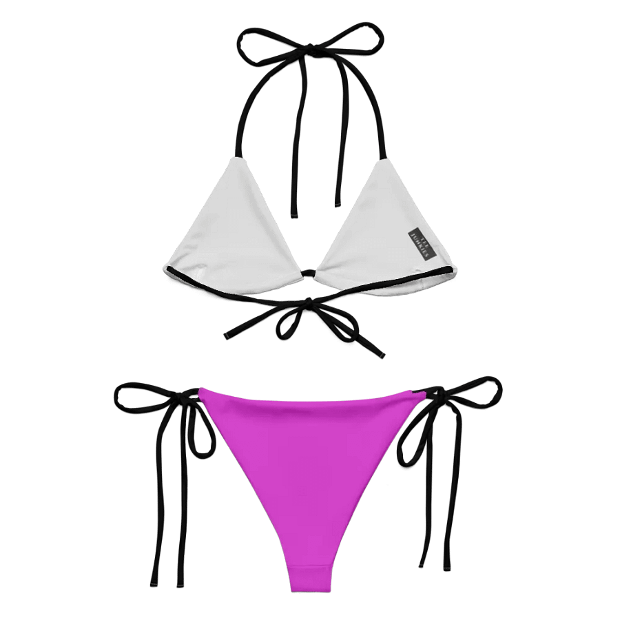 Colorful Leopard Print Low Rise Cheeky String Bikini With Fuchsia Bottoms product image (9)
