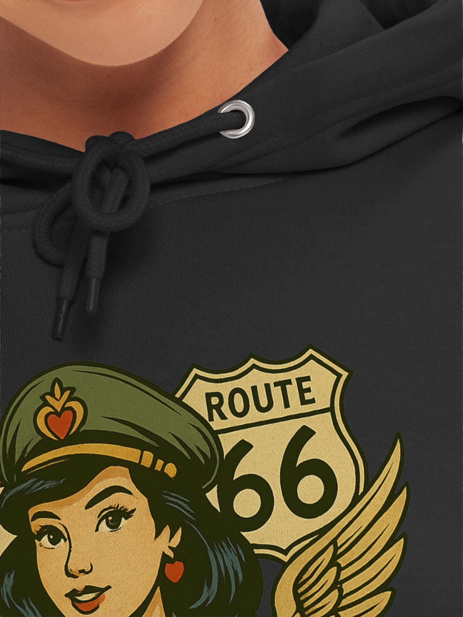 Mel’s Angels Pit Stop Hoodie – Retro Biker Pin-Up & Route 66 Graphic Sweatshirt product image (5)