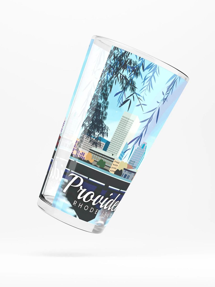 Providence Rhode Island | Cityscape Illustration | Shaker Pint Glass by Monique Faella Designs™ Sip the City | Cheers to the Creative Capital 🏙️🍻✨ product image (3)