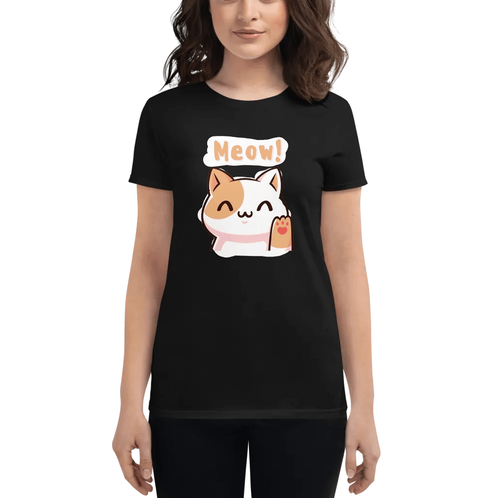 Meow! Cartoon Cat Women's T-Shirt product image (1)