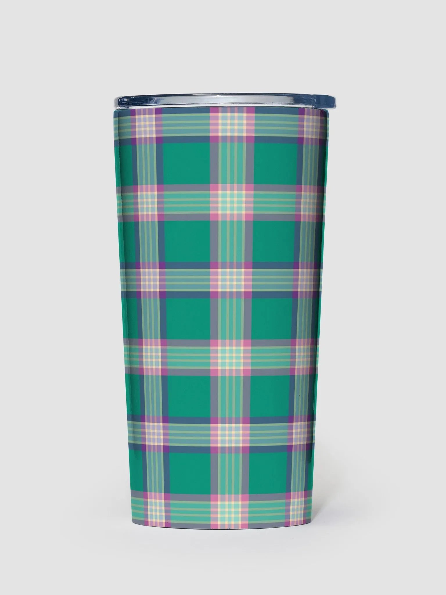 Emerald Green and Purple Plaid Travel Tumbler product image (2)
