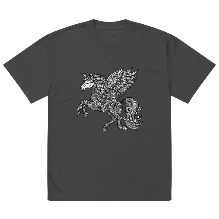 Elegant Women's dark grey T-Shirt with Young Unicorn Design – Magical and Stylish product image (2)