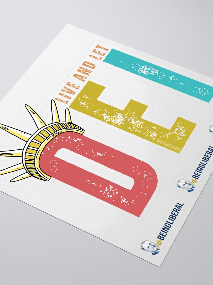 Live and Let DEI Statue of Liberty Oversized Sticker Bright - Being Liberal product image (3)