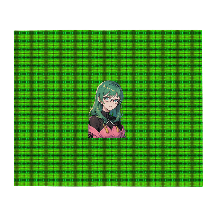 (Green WAIFU) K Throw Blanket product image (1)