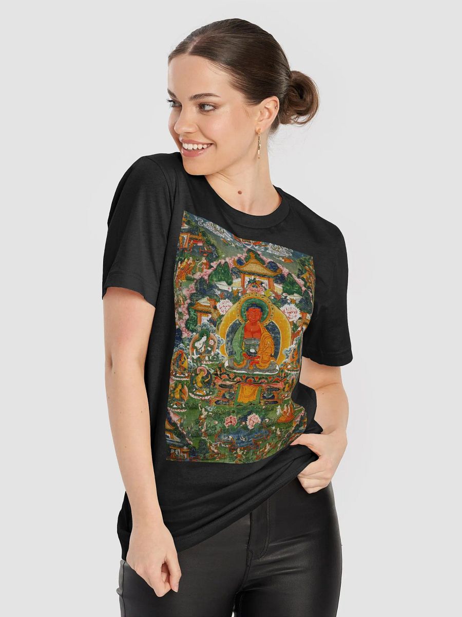 Buddha Amitabha in His Pure Land Traditional Buddhist Thangka Art Unisex T-Shirt product image (8)
