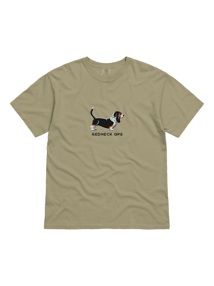 Redneck GPS T-Shirt(Embroidered) of a Basset Hound(Tricolor) product image (1)