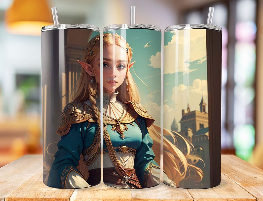 Princess Zelda 20 oz Stainless Steel Tumbler – The Legend of Zelda Hyrule's Royal Protector Design product image (1)