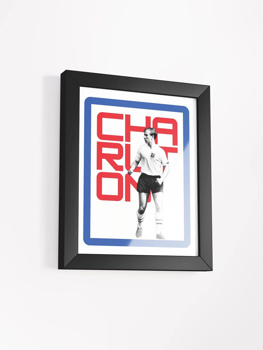 Bobby Charlton BW England Name Art Framed Print product image (2)