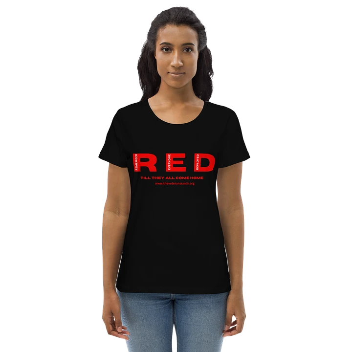 Remember Everyone Deployed Women's Black Fitted Shirt product image (1)