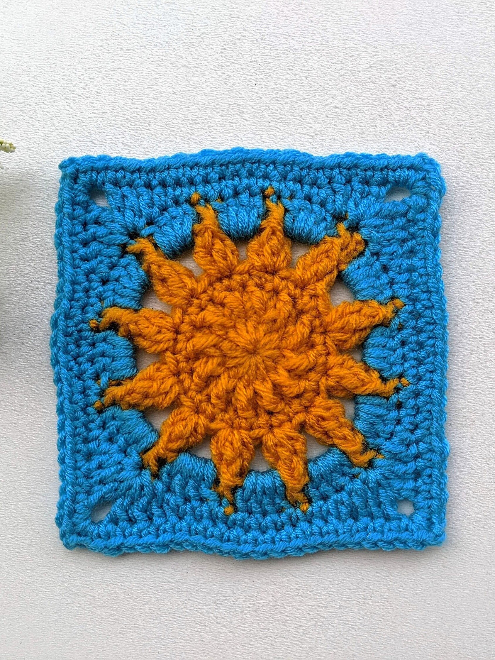 Crochet Large Sun Granny Square Pattern product image (1)