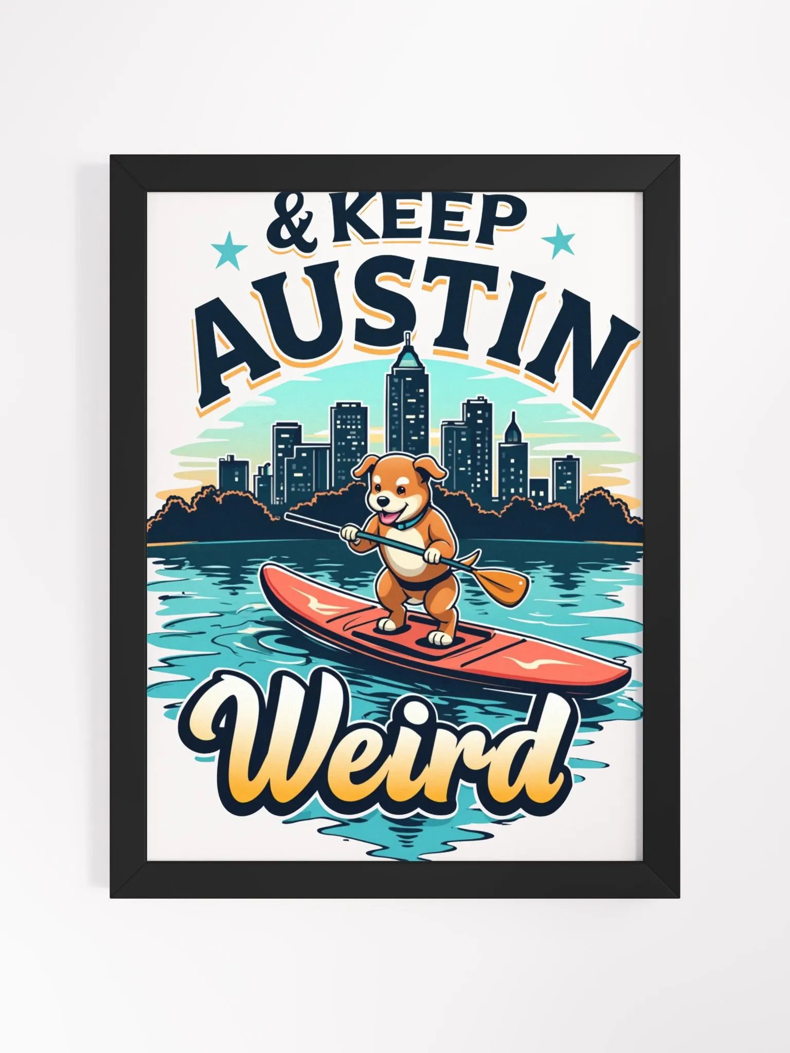 Keep Austin Weird Paddleboarding Poster product image (1)