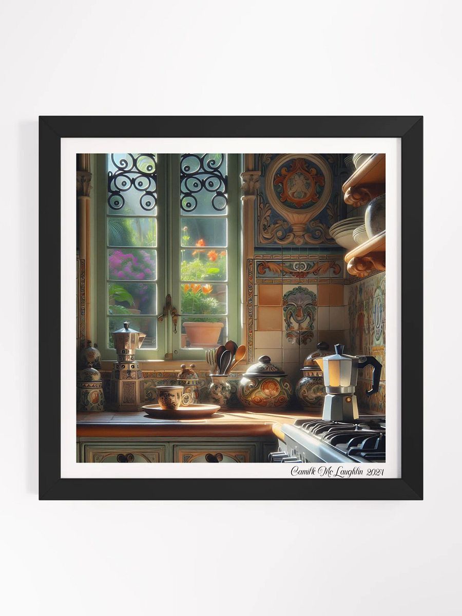 Vintage Kitchen Window View Framed Poster | Moka Pot product image (1)