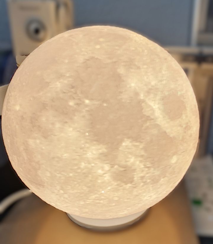 3D Printed Moon Lamp | Realistic Lunar Night Light | Space Lover Gift | LED Desk Light | Custom Moon Décor product image (1)