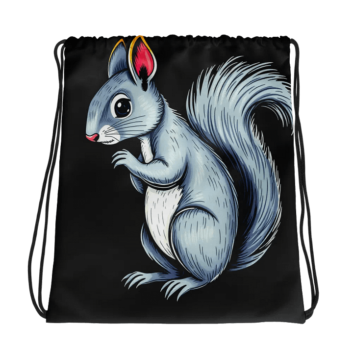 Whimsical Squirrel Adventure Drawstring Bag product image (1)