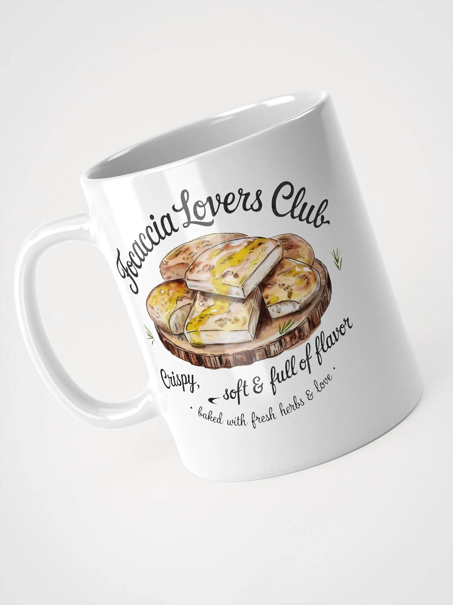 Focaccia Lovers Club White Glossy Mug product image (7)