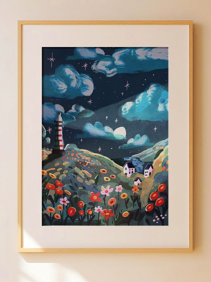 Lighthouse in the Night Art Print product image (1)