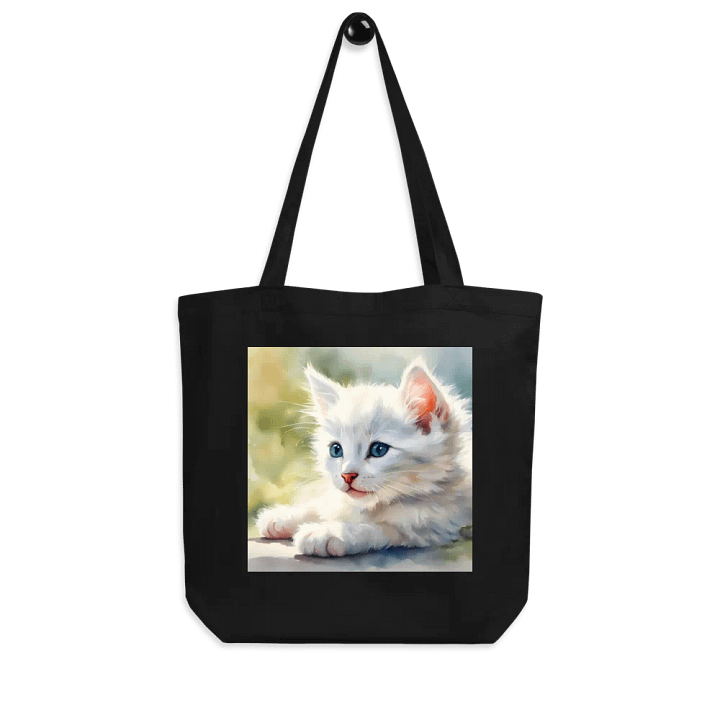 White Kitten, Organic Cotton Twill Tote Bag product image (1)