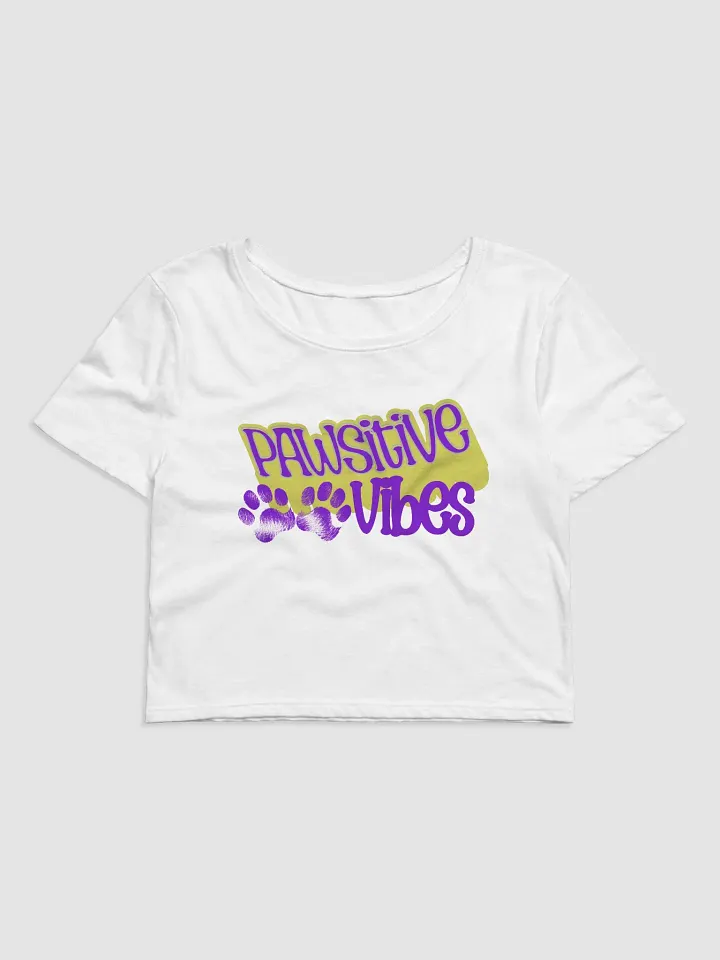 Pawsitive Vibes Cat Paw Positive Thoughts Cropped T-Shirt product image (1)