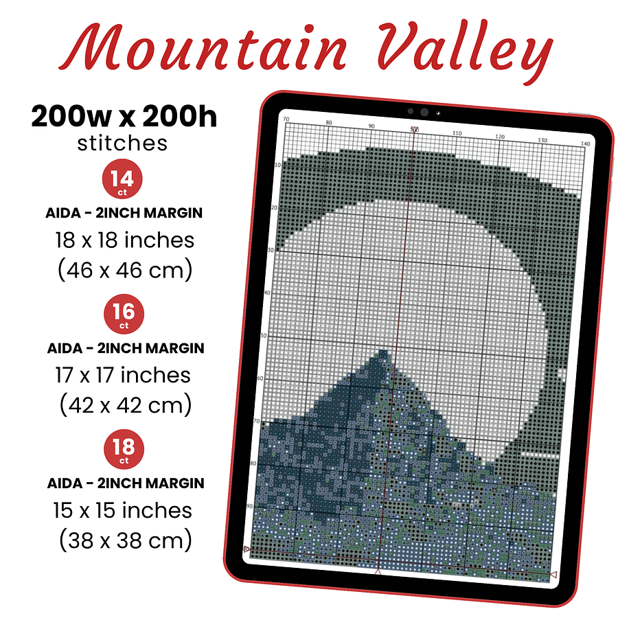 Scenic Mountain Cross Stitch Pattern product image (2)