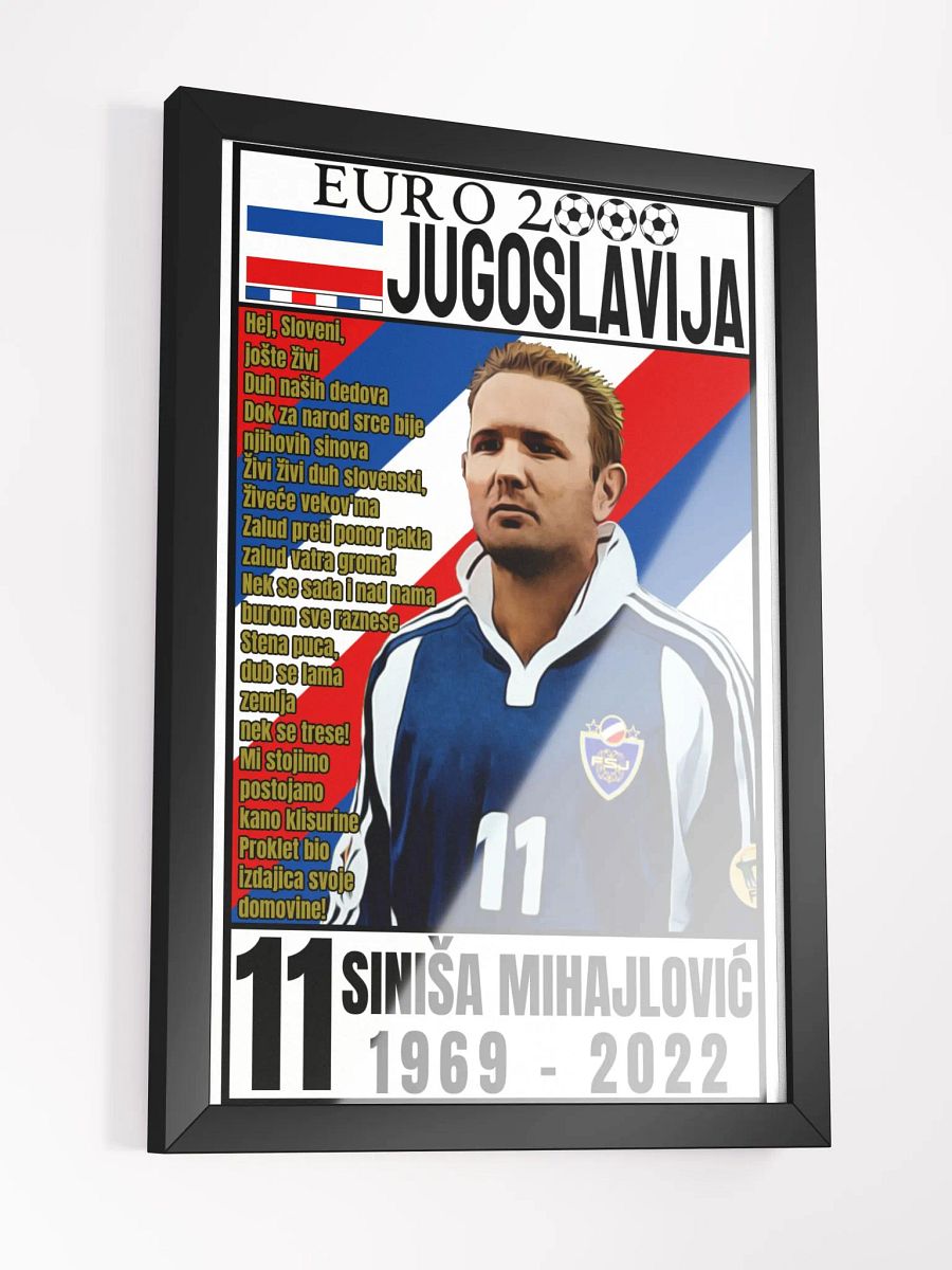 Siniša Mihajlović (SR Jugoslavija) EURO 2000 Framed High-Quality Matte Poster (in) product image (3)