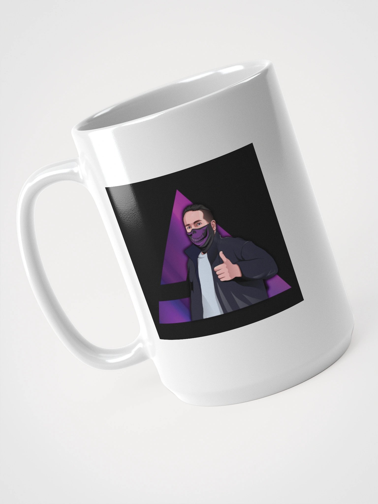 AJ’s Place Character & Triangle Logo White Glossy Mug product image (3)