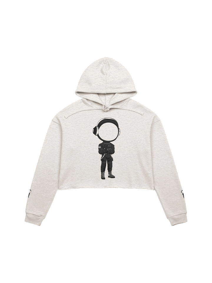 MARS CITY Black Astronaut Cropped Hoodie in 3 Light Colors product image (1)