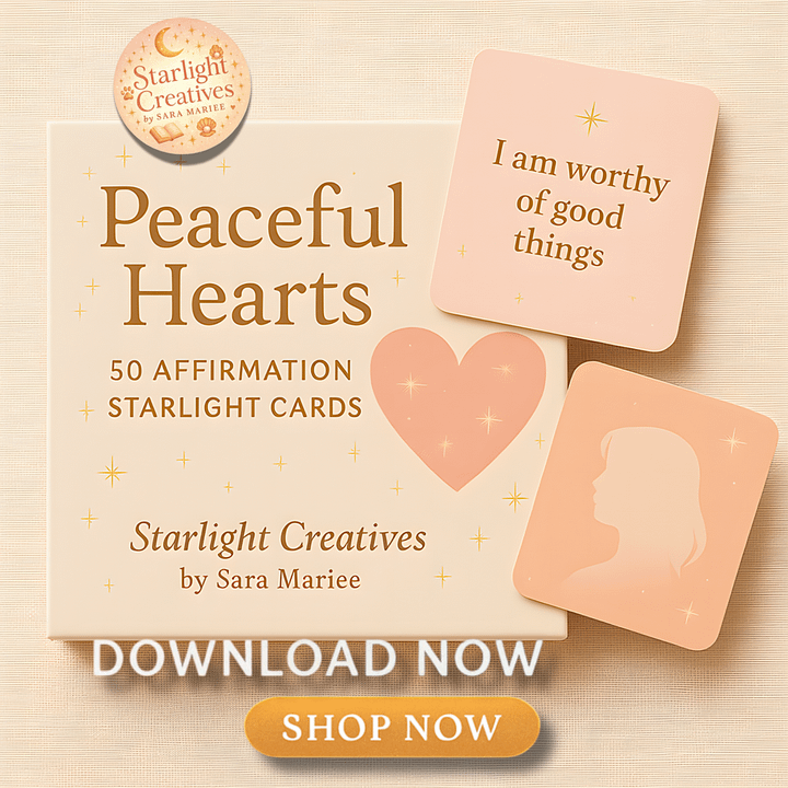 🕊️ Peaceful Hearts Affirmation Deck Soft magical cards for healing & self-love ✨ product image (2)