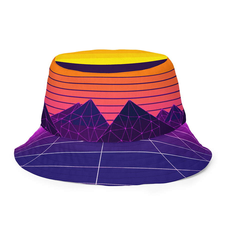 Synthwave/Bigfoot Monogram All-Over Print Reversible Bucket Hat product image (8)